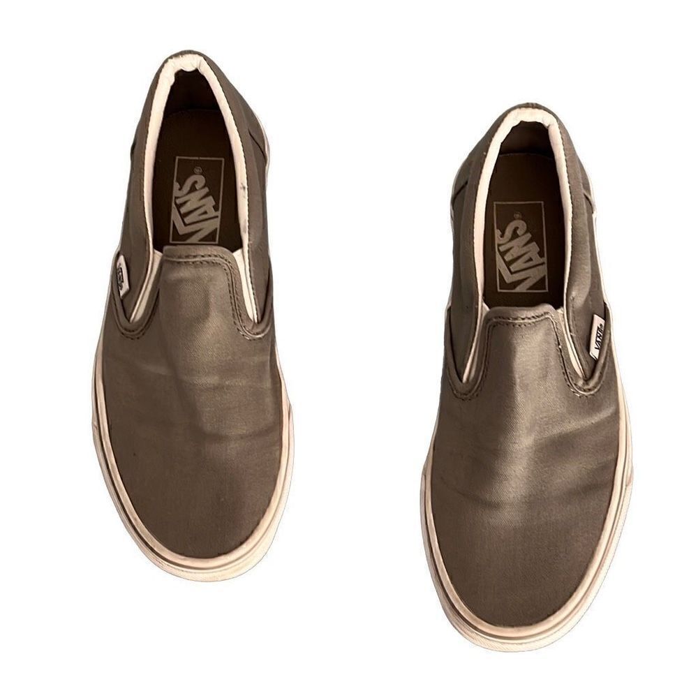 Vans slip ons. Grey. Mens 5.5 womens 7.0